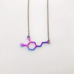 Molecular Motifs Accessories Metallic Rainbow Dopamine Necklace