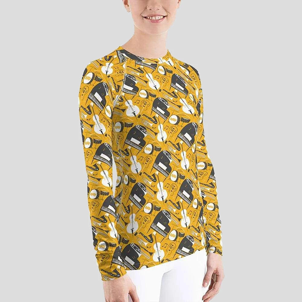 Svaha Apparel Bebop Jazz Custom Rash Guard Top Underwear & Swimwear 3 Svaha Apparel Bebop Jazz Custom Rash Guard Top Underwear & Swimwear