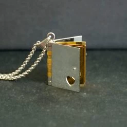 Yiwu PK Accessories Co., Ltd. Book Pendant Stainless Steel Necklace