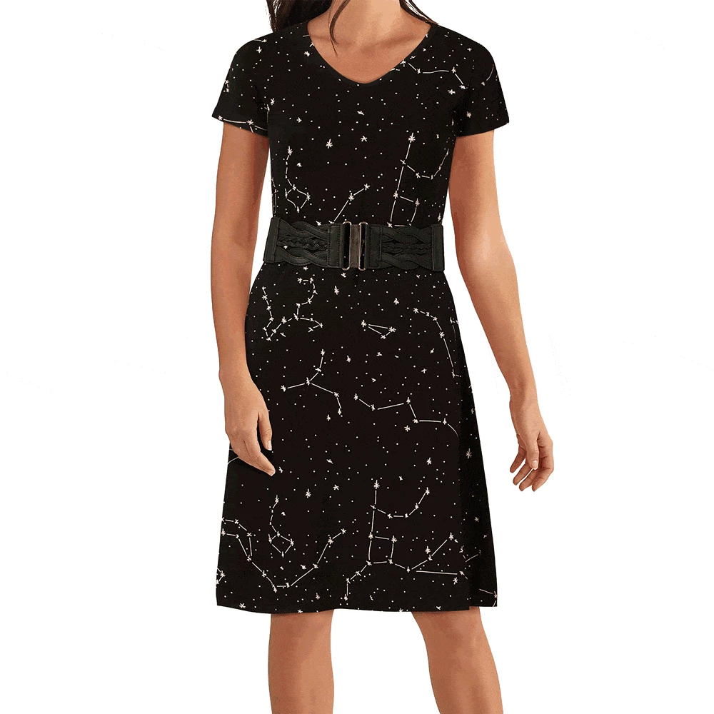Brothers Knit Garments Adults Constellations Glow-in-the-Dark Katherine Dress 4 Brothers Knit Garments Adults Constellations Glow-in-the-Dark Katherine Dress