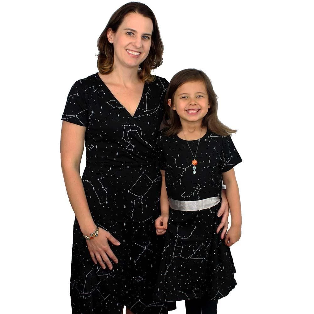 Brothers Knit Garments Constellations Glow-in-the-dark Faux Wrap Grace Dress 5 Brothers Knit Garments Constellations Glow-in-the-dark Faux Wrap Grace Dress