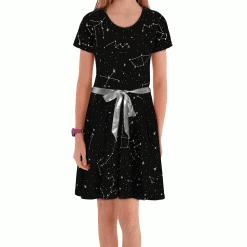 Svaha Apparel Matching Family Sets Constellations Glow-in-the-Dark Short Sleeve Kids Twirl Dress 10 Svaha Apparel Matching Family Sets Constellations Glow-in-the-Dark Short Sleeve Kids Twirl Dress