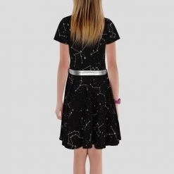 Svaha Apparel Matching Family Sets Constellations Glow-in-the-Dark Short Sleeve Kids Twirl Dress 8 Svaha Apparel Matching Family Sets Constellations Glow-in-the-Dark Short Sleeve Kids Twirl Dress