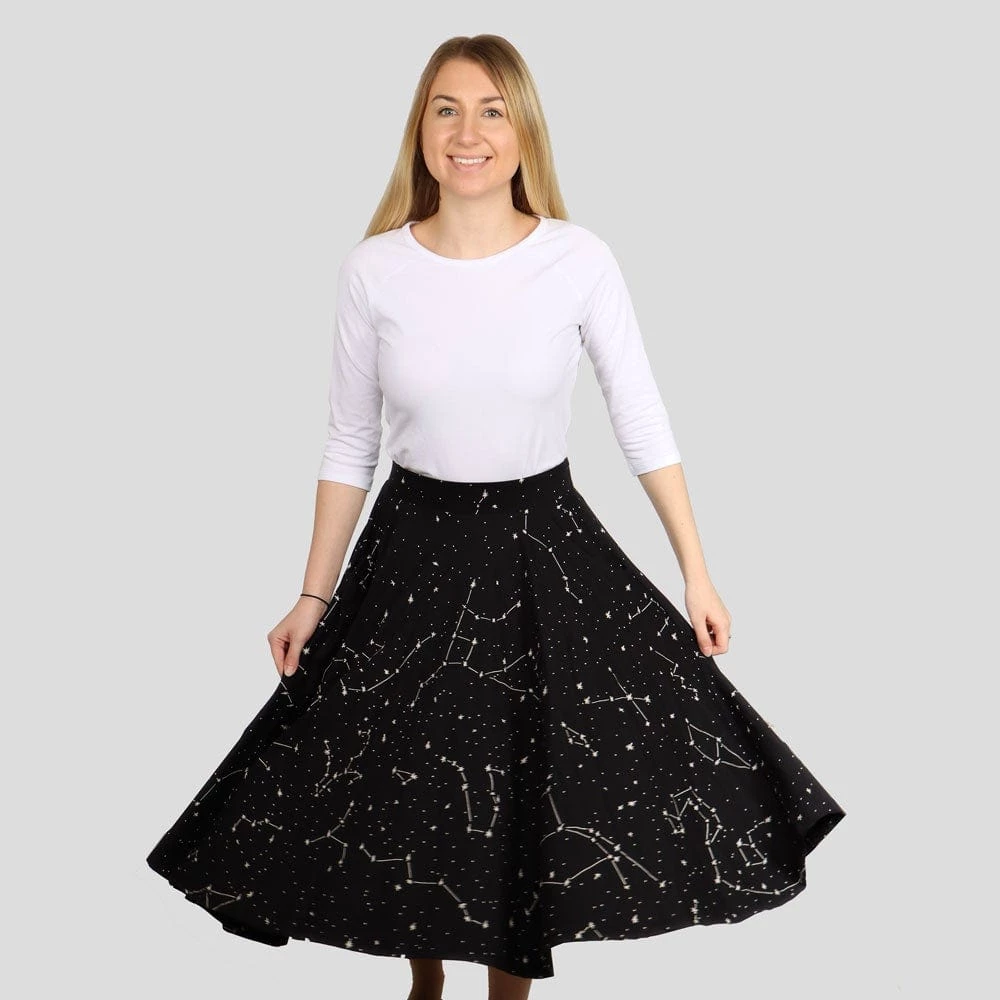 Brothers Knit Garments Constellations Glow-in-the-dark Twirl Skirt Adults 7 Brothers Knit Garments Constellations Glow-in-the-dark Twirl Skirt Adults