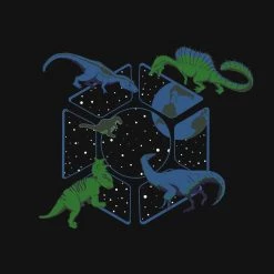 Brothers Knit Garments Dinos In Space Glow-in-the-Dark Unisex Adults T-shirt