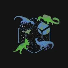 Svaha Apparel T-Shirts Dinos In Space Custom Unisex Long Sleeve T-Shirt