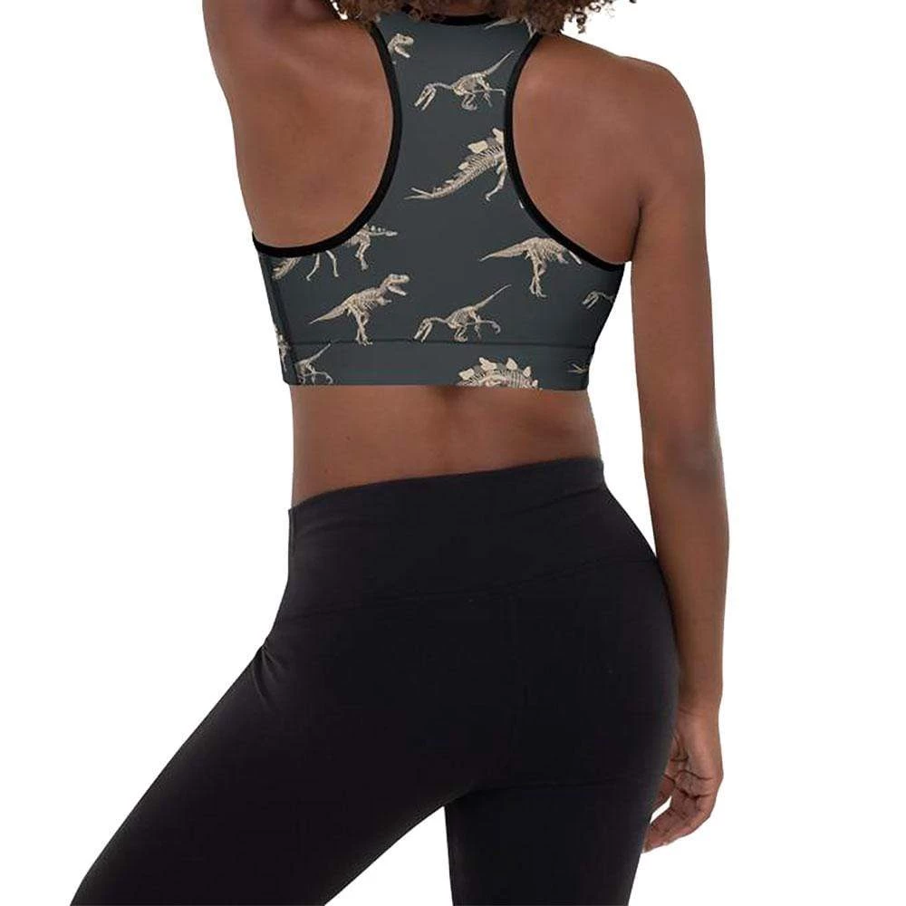 Svaha Apparel Dinosaur Fossils Custom Padded Sports Bra Underwear & Swimwear 2 Svaha Apparel Dinosaur Fossils Custom Padded Sports Bra Underwear & Swimwear