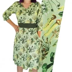 Svaha Apparel Vintage Carnivorous Plant Plot Ruby Dress