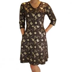 Svaha Apparel Faraway Astrology Foil Print Rosalind Dress