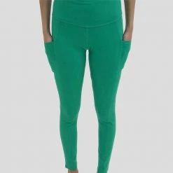 Stretch Garments Emerald Green Adults Athletic Fit Leggings With Pockets