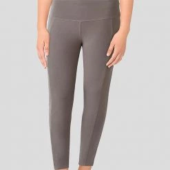 Stretch Garments Granite Grey Adults Athletic Fit Leggings With Pockets