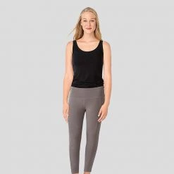 Stretch Garments Granite Grey Adults Athletic Fit Leggings With Pockets