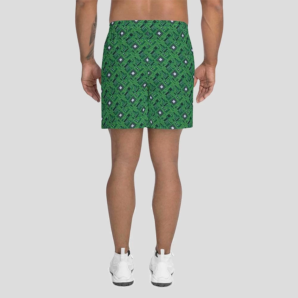 Svaha Apparel Green Circuit Board Custom Athletic Shorts 3 Svaha Apparel Green Circuit Board Custom Athletic Shorts