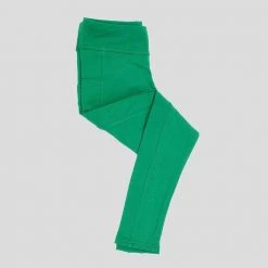 Stretch Garments Green Kids Athletic Fit Leggings With Pockets [FINAL SALE]