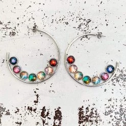 Yugen Tribe Accessories Nebula Rainbow Pride Hoop Earrings