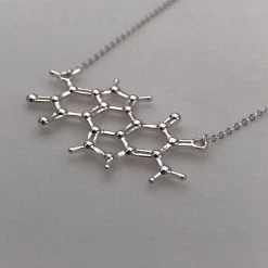 Molecular Motifs Melanin Molecule Sterling Silver Necklace