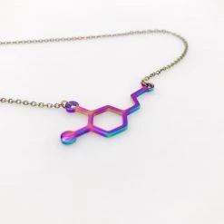 Molecular Motifs Accessories Metallic Rainbow Dopamine Necklace