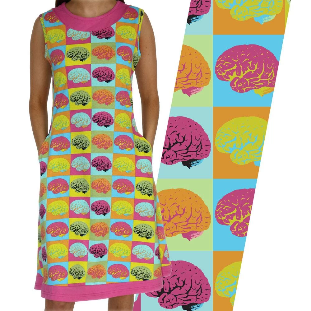 Brothers Knit Garments Warhol Brain Pop Katherine Dress 2 Brothers Knit Garments Warhol Brain Pop Katherine Dress