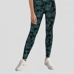 Brothers Knit Garments Jellyfish Glow-in-the-Dark Adults Leggings With Pockets