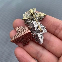 Svaha Apparel Accessories Tri-colored Maple Leaves Brooch Pin