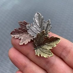 Svaha Apparel Accessories Tri-colored Maple Leaves Brooch Pin