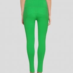 Stretch Garments Light Green Adults Athletic Fit Leggings With Pockets [FINAL SALE]