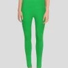 Stretch Garments Light Green Adults Athletic Fit Leggings With Pockets [FINAL SALE]