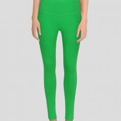 Stretch Garments Light Green Adults Athletic Fit Leggings With Pockets [FINAL SALE]
