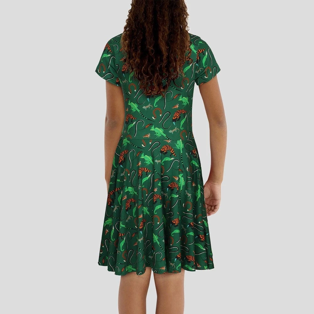 Brothers Knit Garments Lizards Kids Twirl Dress 3 Brothers Knit Garments Lizards Kids Twirl Dress