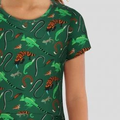 Brothers Knit Garments Lizards Kids Twirl Dress 8 Brothers Knit Garments Lizards Kids Twirl Dress