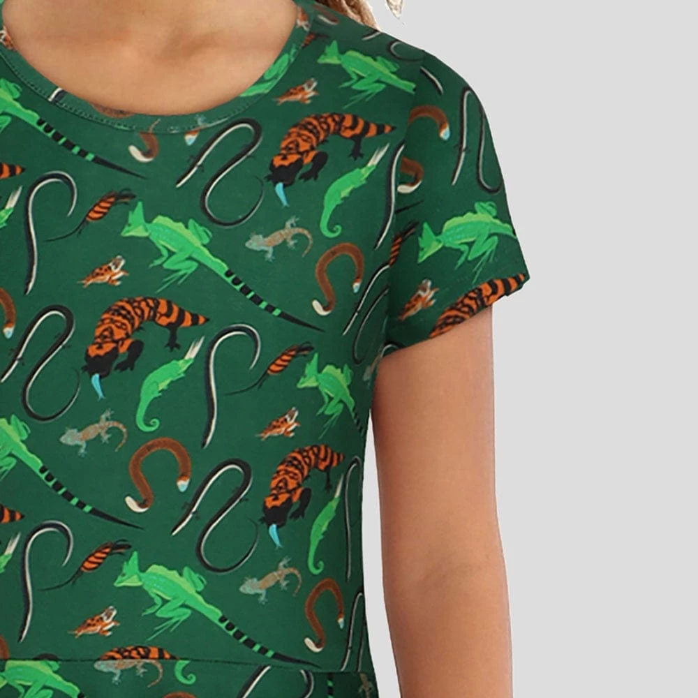 Brothers Knit Garments Lizards Kids Twirl Dress 4 Brothers Knit Garments Lizards Kids Twirl Dress