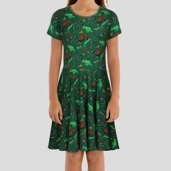 Brothers Knit Garments Lizards Kids Twirl Dress