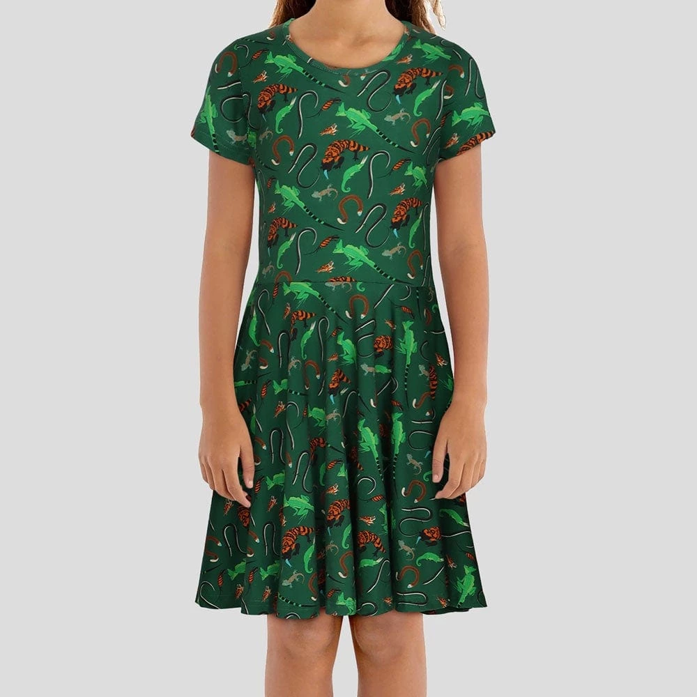 Brothers Knit Garments Lizards Kids Twirl Dress 1 Brothers Knit Garments Lizards Kids Twirl Dress