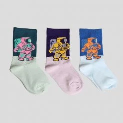 Yiwu Hodeang E-Commerce Co., Ltd. Kids & Babies Lunar Astronaut Kids Socks Bundle- 3 Pack