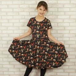 Brothers Knit Garments Mythical Beasts Kids Twirl Dress Matching Family Sets