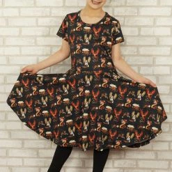 Brothers Knit Garments Mythical Beasts Kids Twirl Dress Matching Family Sets