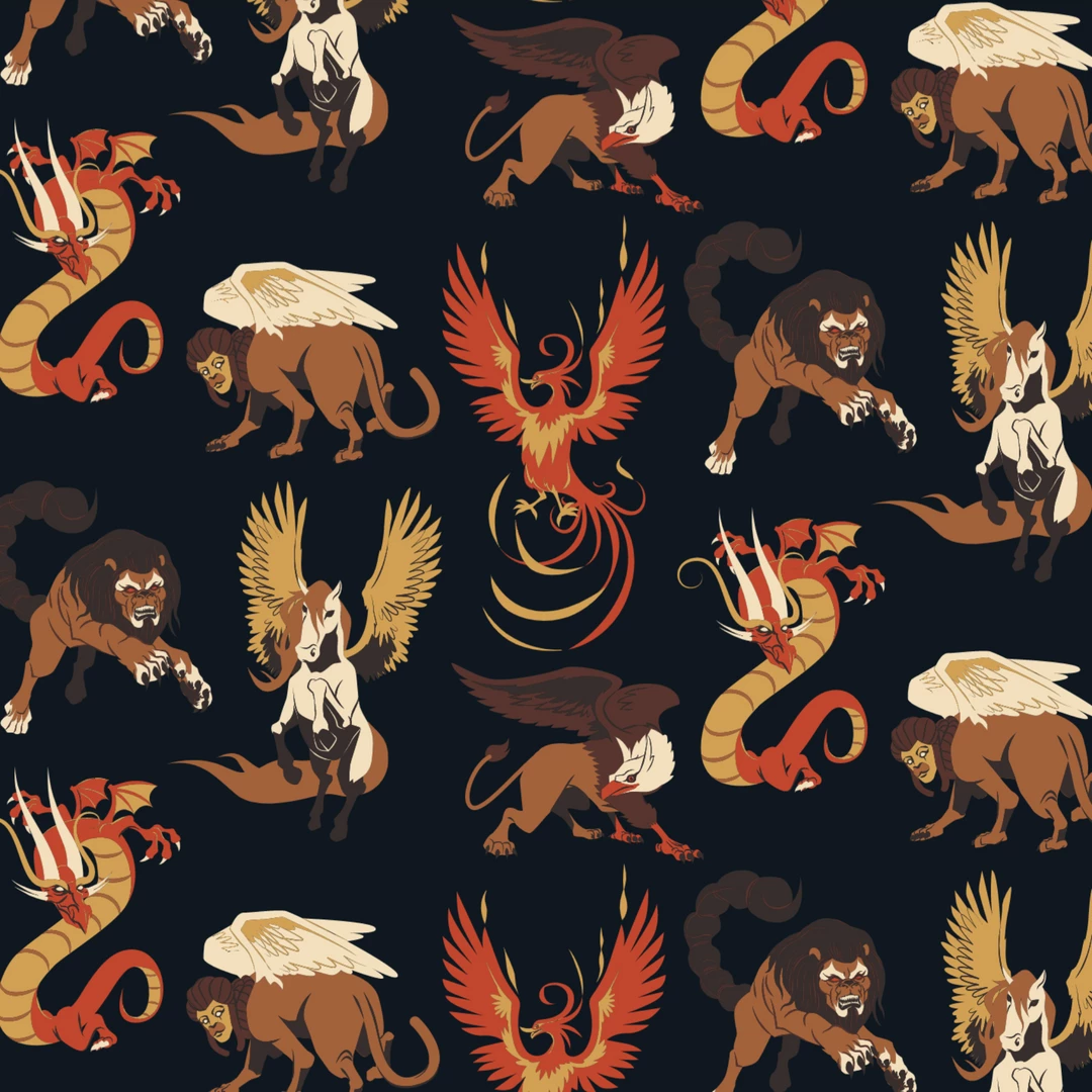 Brothers Knit Garments Mythical Beasts Kids T-Shirt 3 Brothers Knit Garments Mythical Beasts Kids T-Shirt