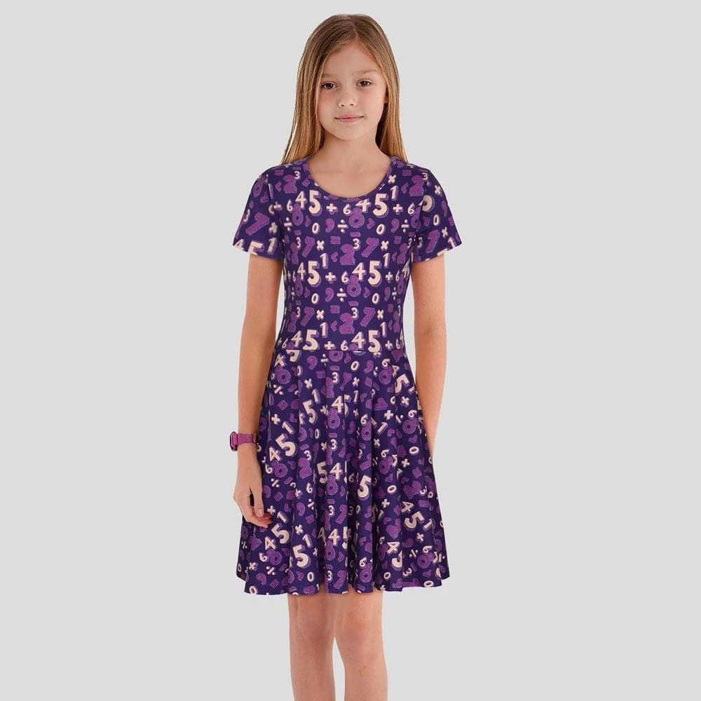 Brothers Knit Garments Number Doodles Kids Twirl Dress 2 Brothers Knit Garments Number Doodles Kids Twirl Dress