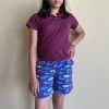 Brothers Knit Garments Matching Family Sets Origami Dinosaurs Kids Shorts