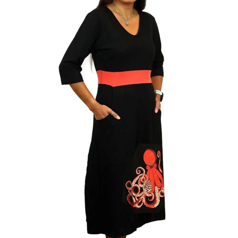 Svaha Apparel Shop By Interest Octopus Glow-in-the-Dark Fit & Flare Dress 1 Svaha Apparel Shop By Interest Octopus Glow-in-the-Dark Fit & Flare Dress