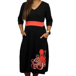Svaha Apparel White-Spotted Octopus Glow-in-the-Dark Ruby Dress Shop By Interest