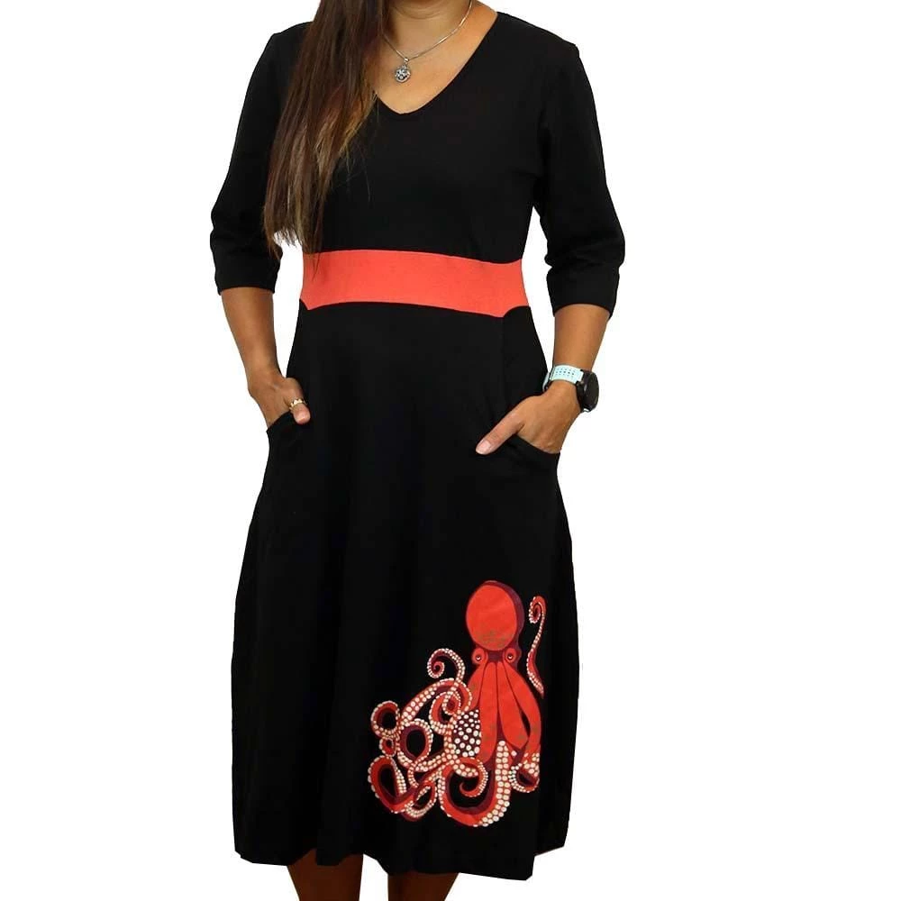 Svaha Apparel Shop By Interest Octopus Glow-in-the-Dark Fit & Flare Dress 2 Svaha Apparel Shop By Interest Octopus Glow-in-the-Dark Fit & Flare Dress