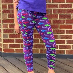 Brothers Knit Garments Origami Dinosaurs Kids Leggings With Pockets