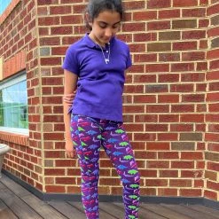 Brothers Knit Garments Origami Dinosaurs Kids Leggings With Pockets