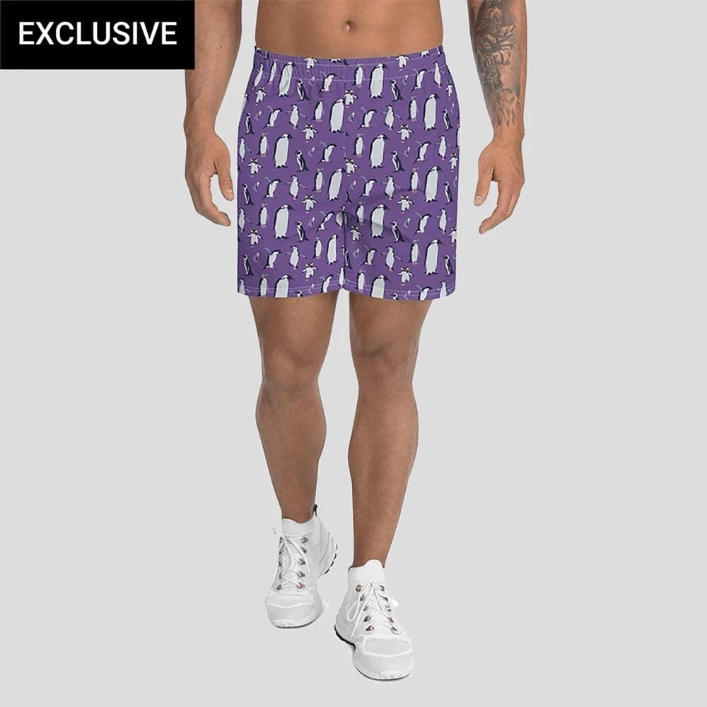 Svaha Apparel Underwear & Swimwear Penguins Custom Athletic Shorts 1 Svaha Apparel Underwear & Swimwear Penguins Custom Athletic Shorts