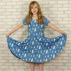 Brothers Knit Garments Penguins Kids Twirl Dress Matching Family Sets