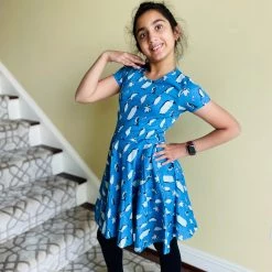 Brothers Knit Garments Penguins Kids Twirl Dress Matching Family Sets