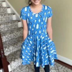 Brothers Knit Garments Penguins Kids Twirl Dress Matching Family Sets