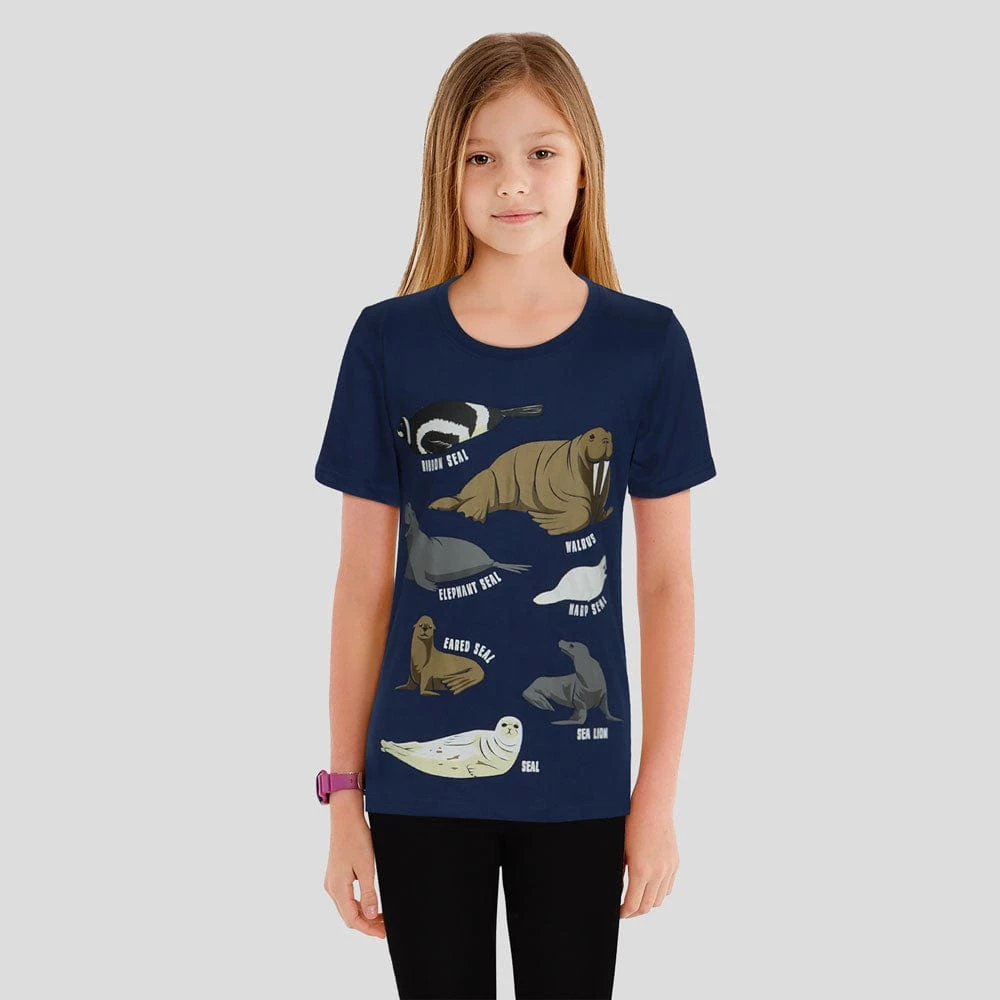 Brothers Knit Garments Pinnipeds Kids T-shirt 3 Brothers Knit Garments Pinnipeds Kids T-shirt