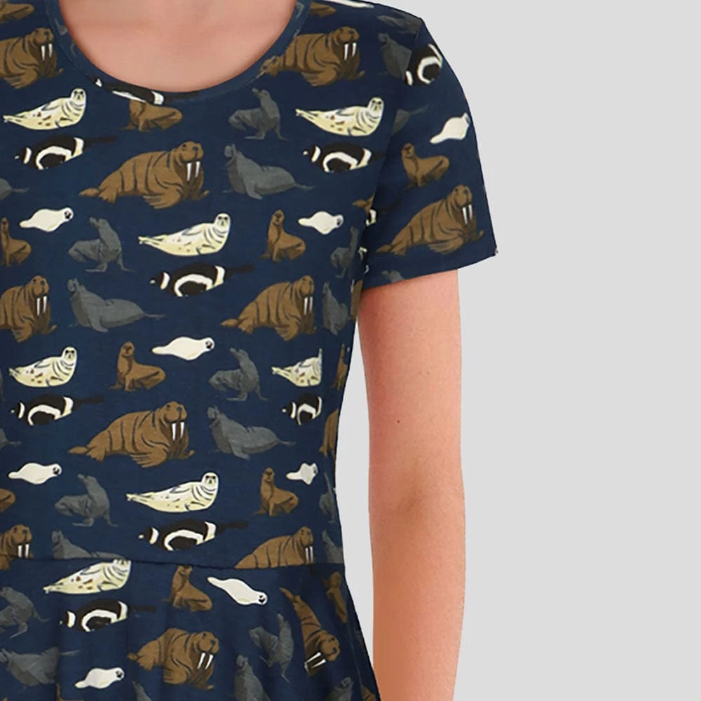 Brothers Knit Garments Pinnipeds Kids Twirl Dress Matching Family Sets 3 Brothers Knit Garments Pinnipeds Kids Twirl Dress Matching Family Sets